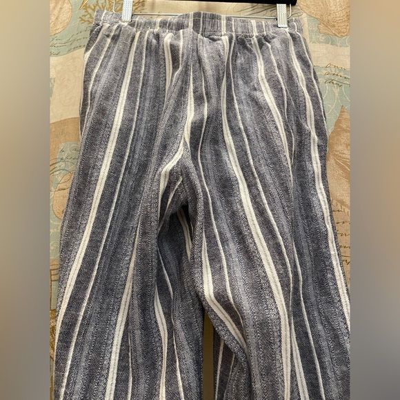 Briggs Womens Linen Resort Beach Wide Leg Pockets Business Casual Striped Med - Picture 6 of 10